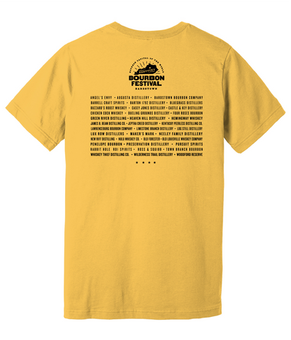 Exclusive Kentucky Bourbon Festival Yellow T-Shirt with Black Logo
